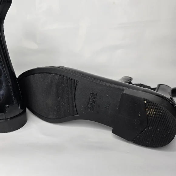 London Fog Sleek Black Chelsea Rain Boots Size 10M - Picture 7 of 7